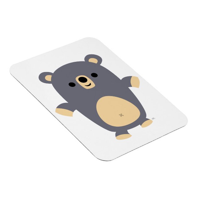 Cute Big Blue Cartoon Bear Flexible Magnet (Right Side)
