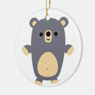 Cute Big Blue Cartoon Bear Ornament