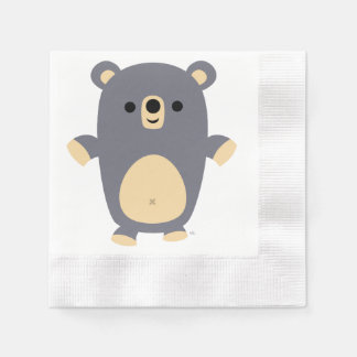 Cute Big Blue Cartoon Bear Paper Napkins