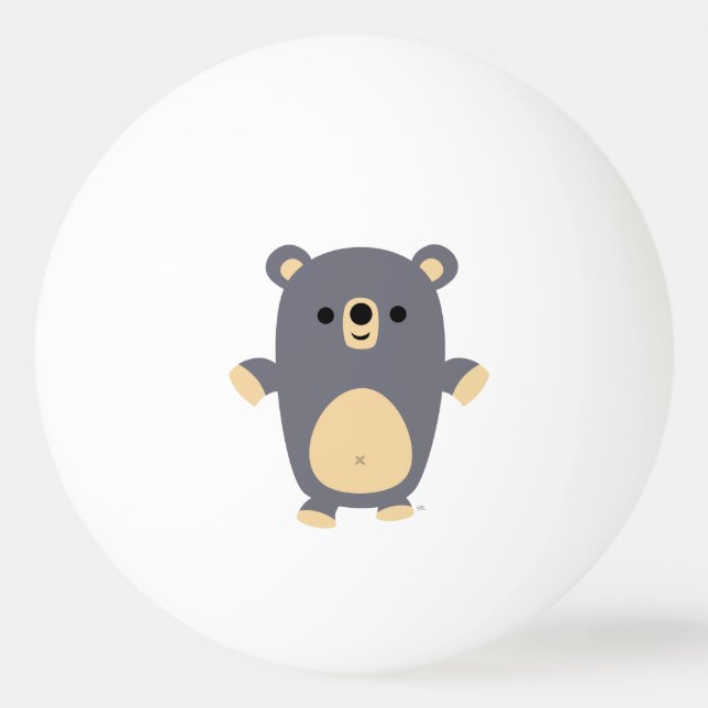 Cute Big Blue Cartoon Bear Ping Pong Ball (Front)