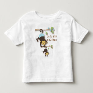 Cute Big Brother Monkey with Lil' Baby Sis Toddler T-Shirt