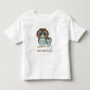 Cute Big Brother Owl with Sleepy Lil' Baby Bro Toddler T-Shirt
