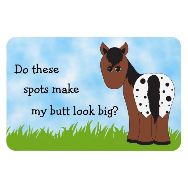 Cute Big Butt Appy Blanket Appaloosa Horse Humor Magnet (Horizontal)