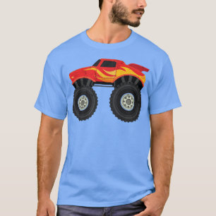 Cute Big Car Fans Cool Truckers Red Monster Truck  T-Shirt