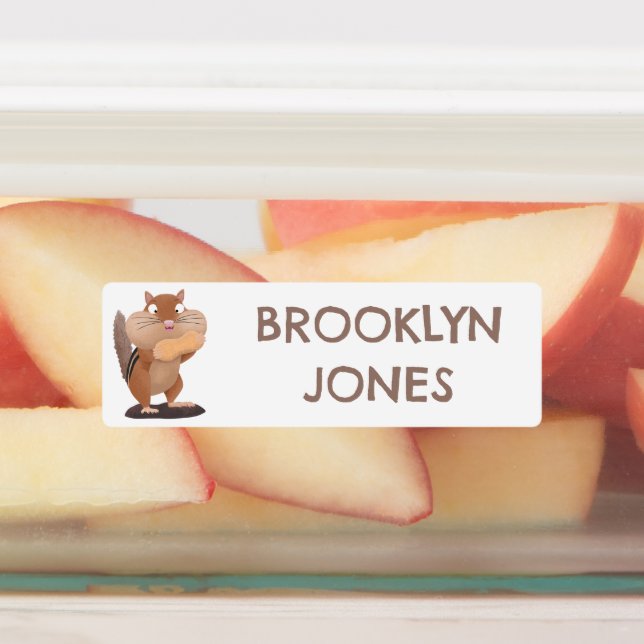 Cute big cheeks chipmunk cartoon personalised (Affixed)