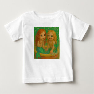 Cute big eye mermaid sisters wading pool fantasy  baby T-Shirt