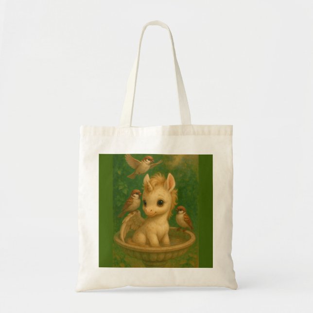 Cute, Big-eyed, baby unisus, pegasus unicorn  Tote Bag (Front)