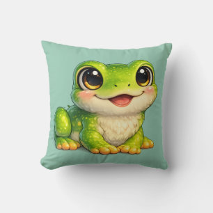 Cute Big-Eyed Frog Kawaii Animal Design Cushion