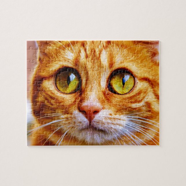 Cute Big Eyed Ginger Cat Jigsaw Puzzle (Horizontal)