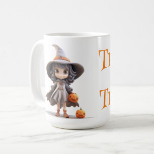 Cute Big Eyed Halloween Witch Trick or Treat Coffee Mug