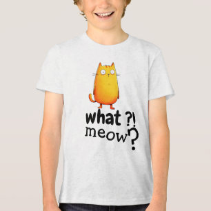 Cute Big Eyes Orange Cat T-Shirt   Adorable Feline Tri-Blend Shirt
