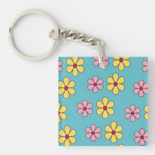 Cute big flower pattern key ring