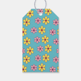 Cute big flowers pattern gift tags