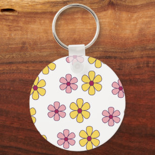 Cute big flowers pattern key ring