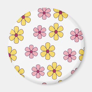Cute big flowers pattern magnet
