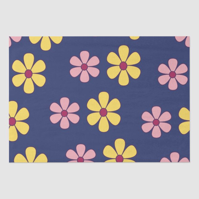 Cute big flowers pattern tissue paper (Front)