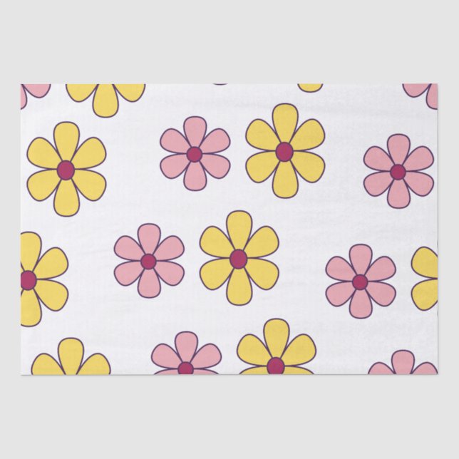 Cute big flowers pattern tissue paper (Front)