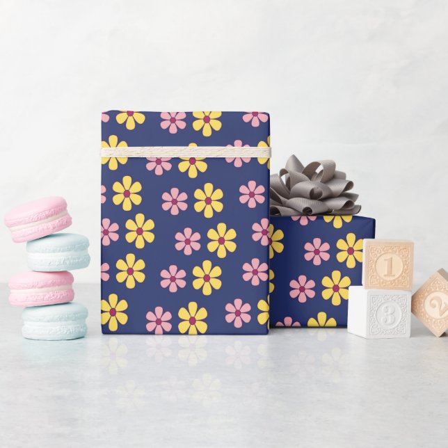 Cute big flowers pattern wrapping paper (Baby Shower)