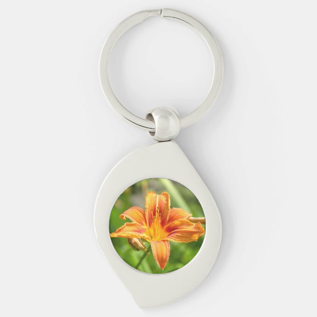 Cute big Lily flower photo Key Ring (Front)