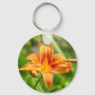 Cute big Lily flower photo Key Ring