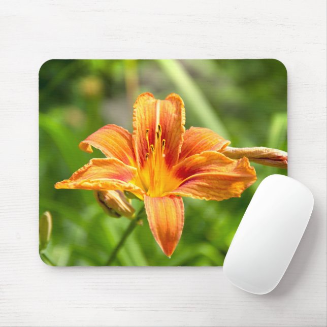 Cute big Lily flower photo Mouse Mat (With Mouse)