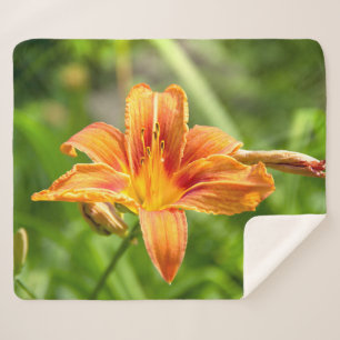 Cute big Lily flower photo Sherpa Blanket