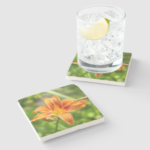 Cute big Lily flower photo Stone Coaster