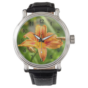 Cute big Lily flower photo Watch