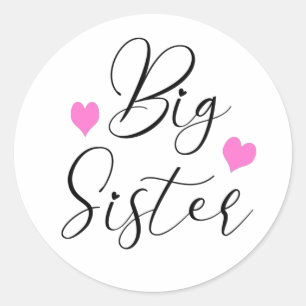Cute Big Sister        Classic Round Sticker