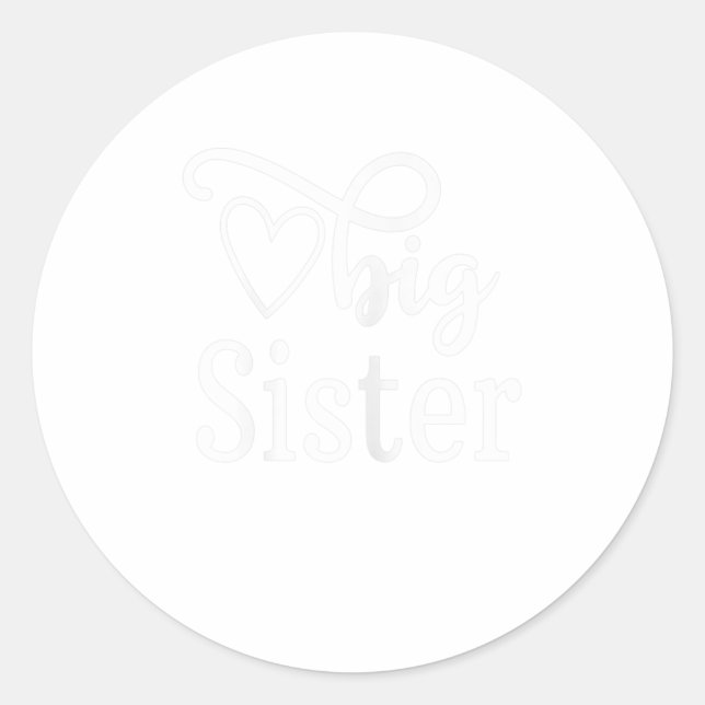 Cute Big Sister Classic Round Sticker (Front)