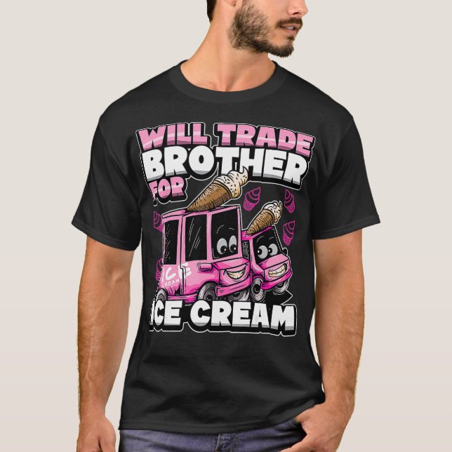 Cute Big Sister Ice Cream Truck Funny Quote Matchi T-Shirt (Front)