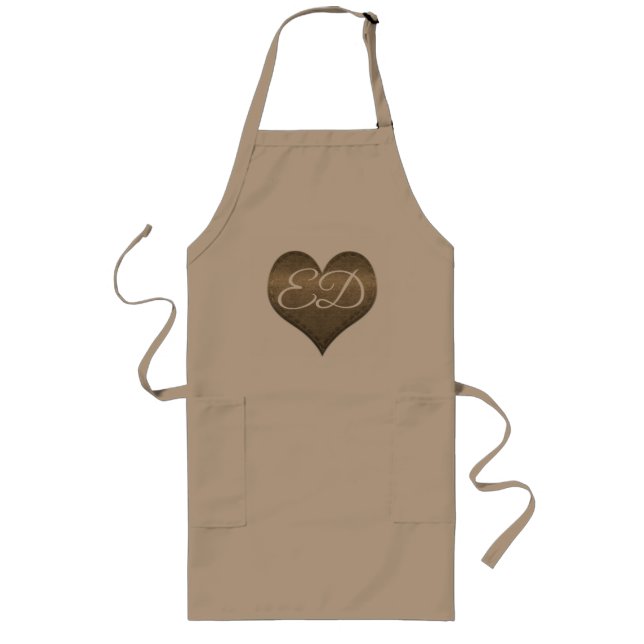 Cute Big Sweet Heart Add Initials Apron (Front)