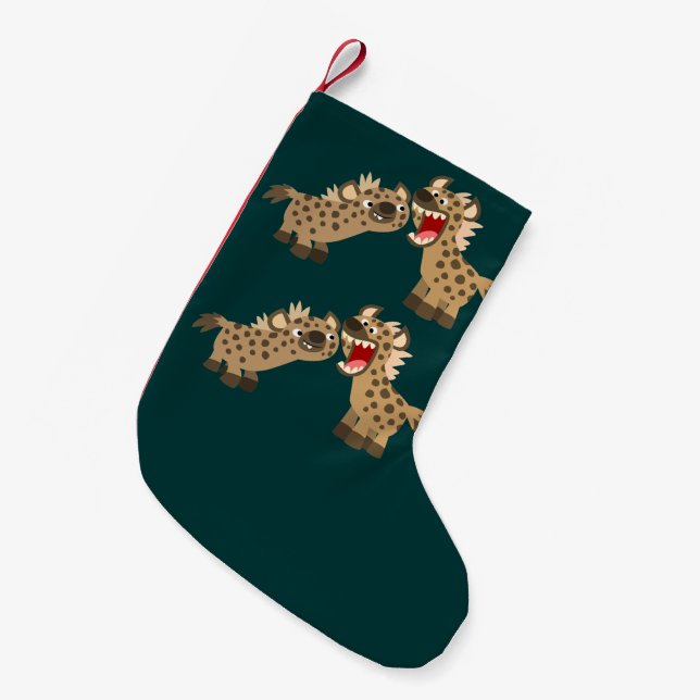 Cute Big-Teethed Cartoon Hyenas Christmas Stocking (Front (Hanging))