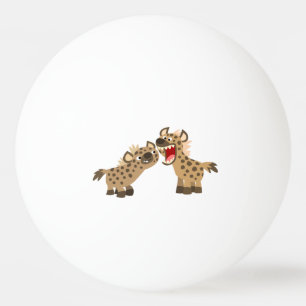 Cute Big-Teethed Cartoon Hyenas Ping Pong Ball