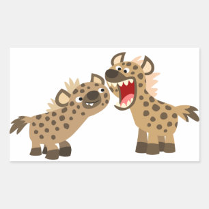 Cute Big-Teethed Cartoon Hyenas Sticker