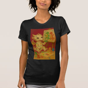 cute bigeye white baby frost dragon finger-paintin T-Shirt