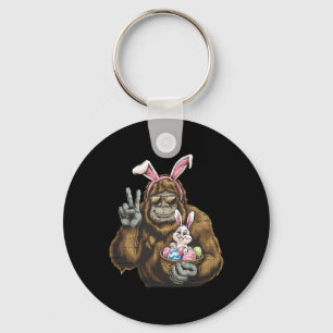 Cute Bigfoot Bunny Sasquatch Easter Day Mens Boys Key Ring