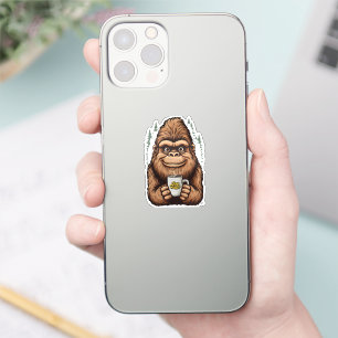 Cute Bigfoot Drinking Coffee  Funny Sasquatch 
