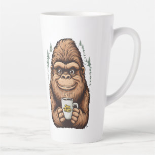 Cute Bigfoot Drinking Coffee  Funny Sasquatch  Latte Mug