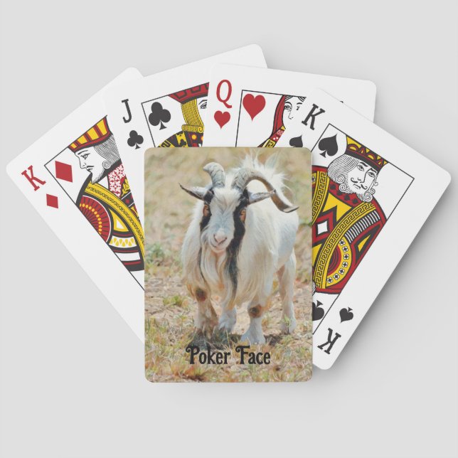 Cute Billy Goat Poker Face Playing Cards (Back)