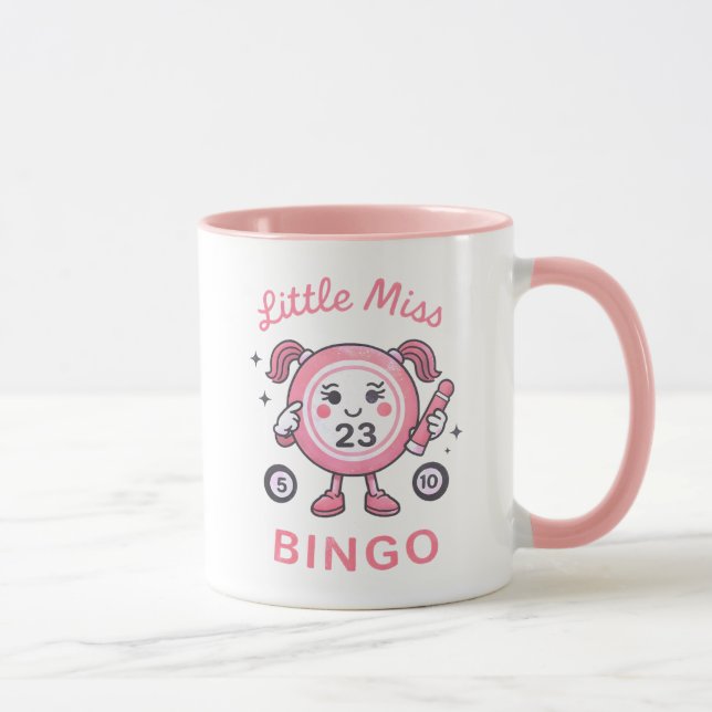 Cute Bingo Ball Pink Character Funny Saying  Mug (Right)