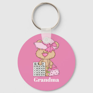Cute Bingo bear add name Key Ring
