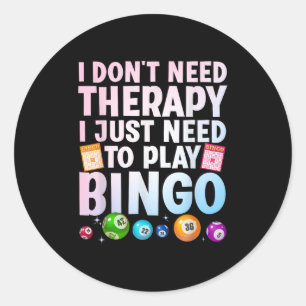 Cute Bingo Novelty For Men Women Bingo Lover Bingo Classic Round Sticker