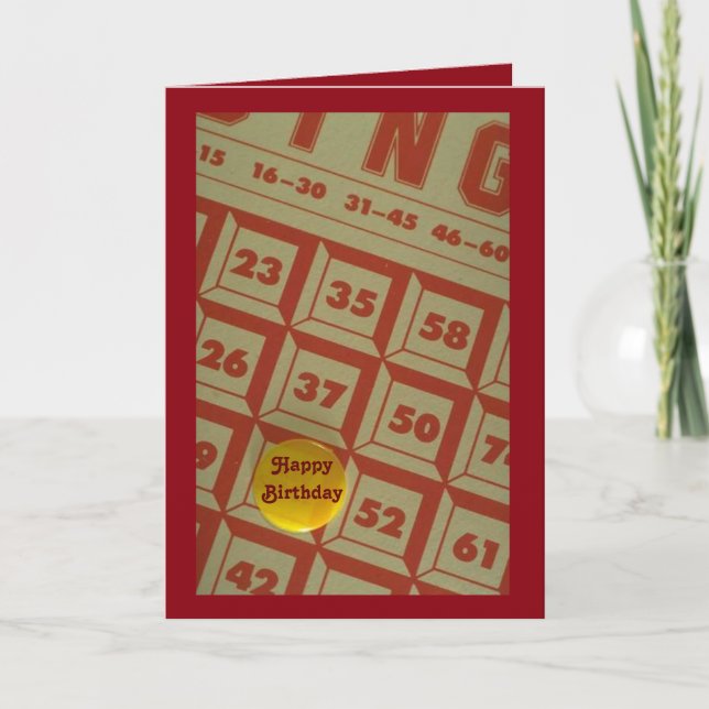 Cute Bingo Themed Birthday Card (Front)