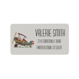 Cute Biplane Label