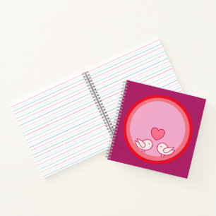 Cute Bird and Heart Love Design Notebook