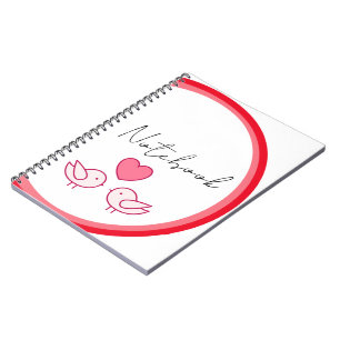 Cute Bird and Heart Love Design Notebook