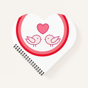 Cute Bird and Heart Love Design Notebook