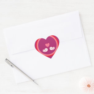 Cute Bird and Heart Love Design Sticker