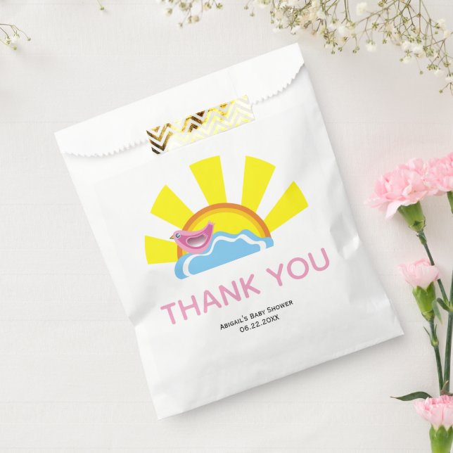 Cute bird and sun Baby Shower Thank You  Favour Bags (Sealed)